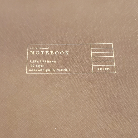 Fringe Studio Faux Leather Vegan Dark Taupe Notemark Gold Stamp Notebook Journal - Picture 2 of 9